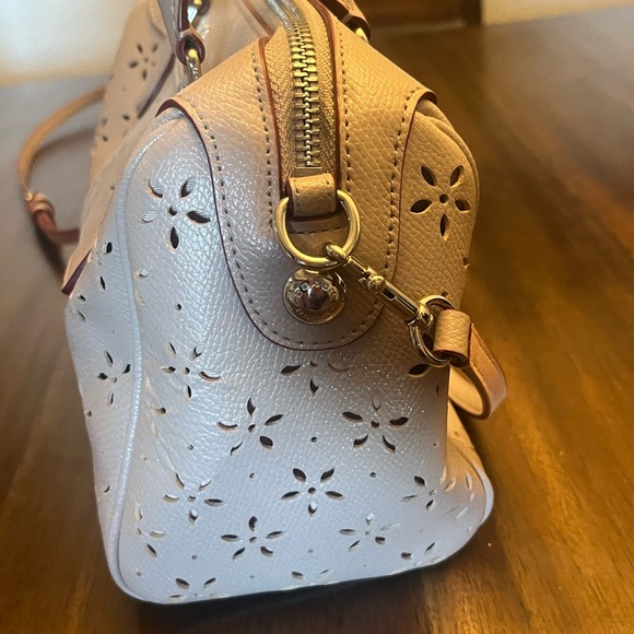 Coach Taupe Sparkle Leather Handbag - Picture 5 of 12